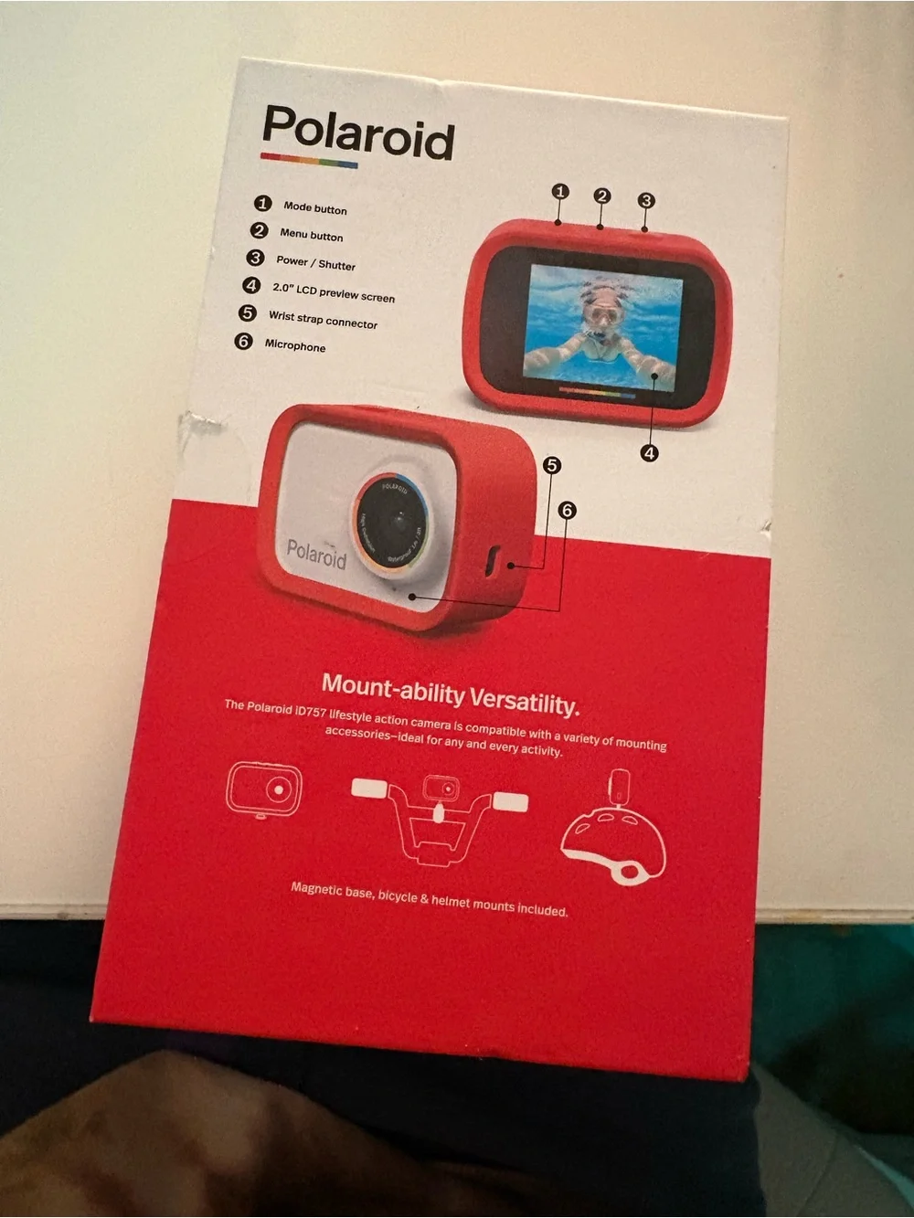 Polaroid Red and White iD757 Digital Camera